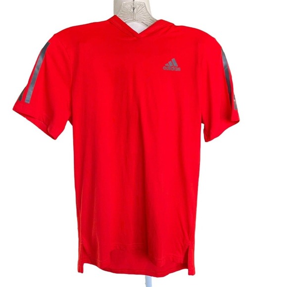 adidas Other - Adidas Boys AA6432 Active Red Hooded The Go to Tee Size Medium 10/12 New W/ Tags
